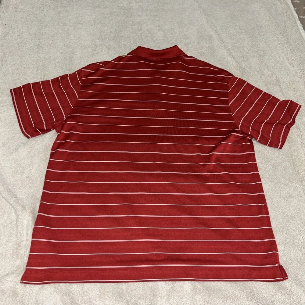 Nike Golf Dri-Fit Vented Polo Shirt Short Sleeve‎ Mens X Large Striped Red